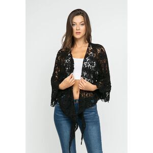 Raj Crochet Black Kimono Wrap Cotton With Jeans Dresses One Size Layering Travel